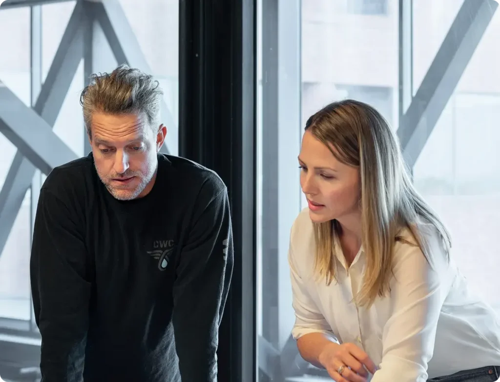 Man and woman in an office environment