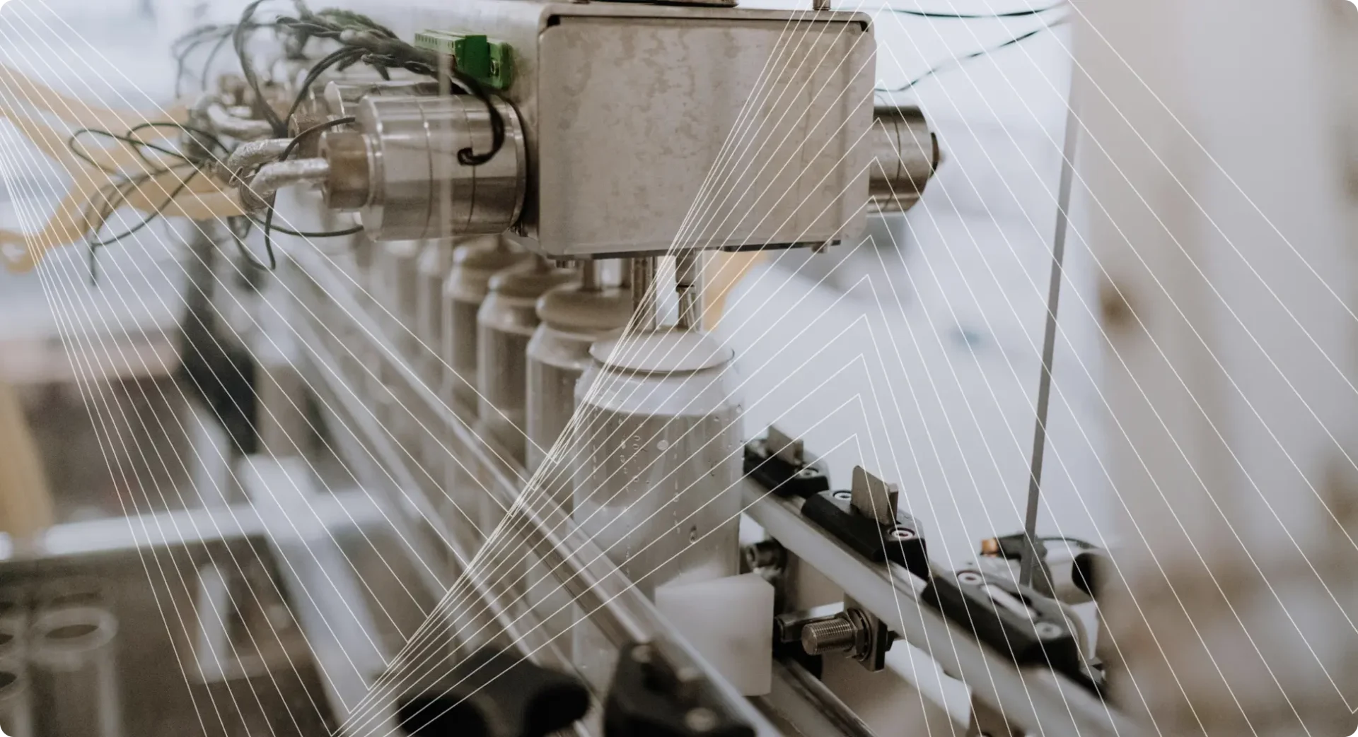 Close-up of machinery on a production line