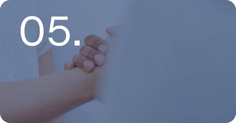 Handshake with the number 05. displayed in the foreground.